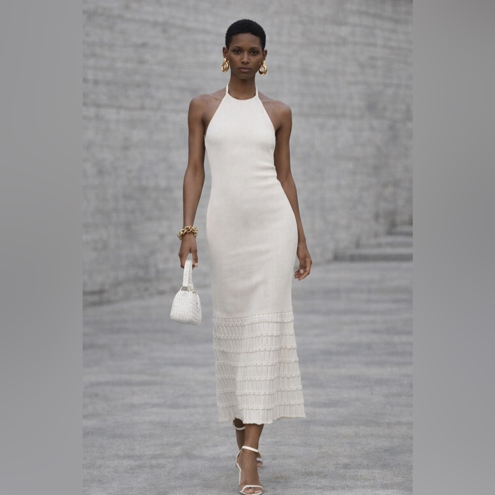 NWT ZARA COMBINATION CROCHET DRESS